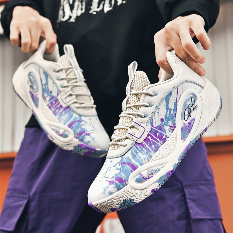 Zapatillas de Baloncesto de Corte Bajo para Hombre de Goma y Cuero Sintético para Pista image 1