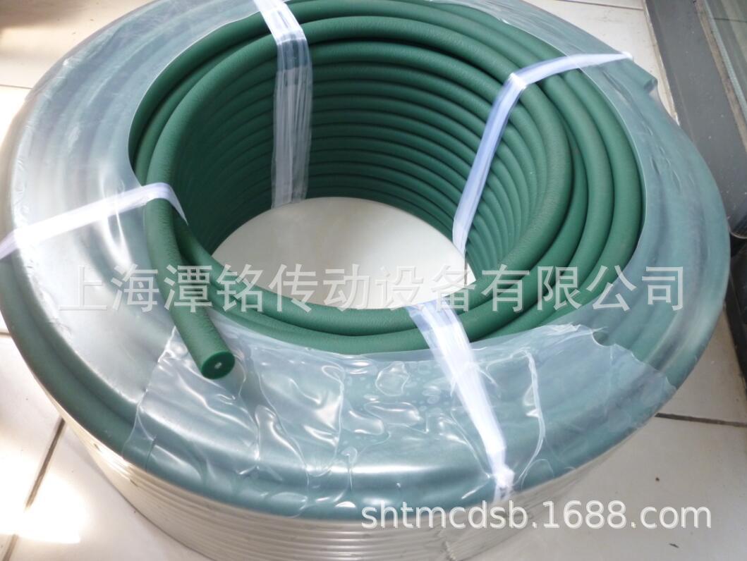 供应PU圆形带、Φ12（内夹钢丝芯/夹线芯）聚氨酯绿色光滑面圆带