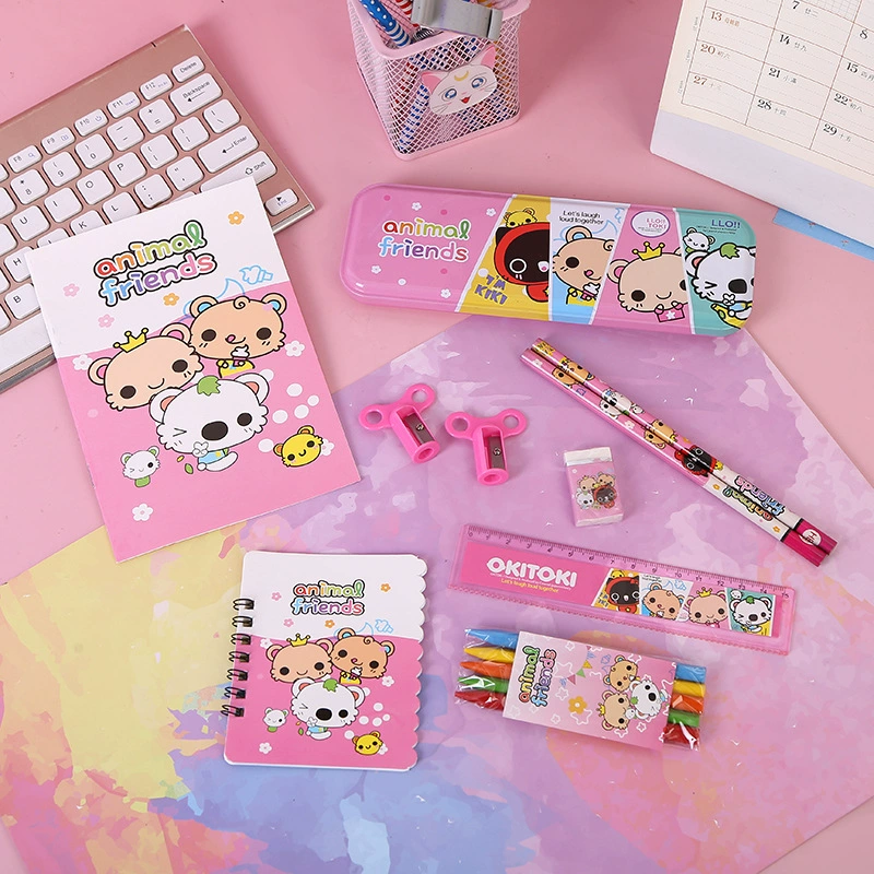 Мультяшный канцелярский костюм Детский день подарок пенал Книга комбинация канцелярских принадлежностей школьные принадлежности оптом