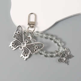 新款蝴蝶挂件 airpods保护套耳机壳挂饰蝴蝶串珠饰品挂件手机链