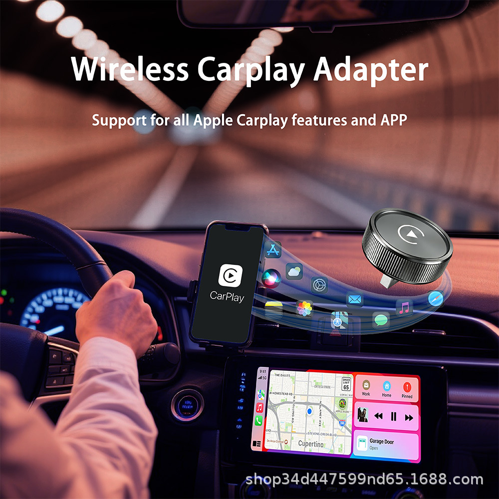 Cross-border CarPlay Apple and Android 2-in-1 Wired to Wireless Car Smart Navigation CarPlay Adapter Box