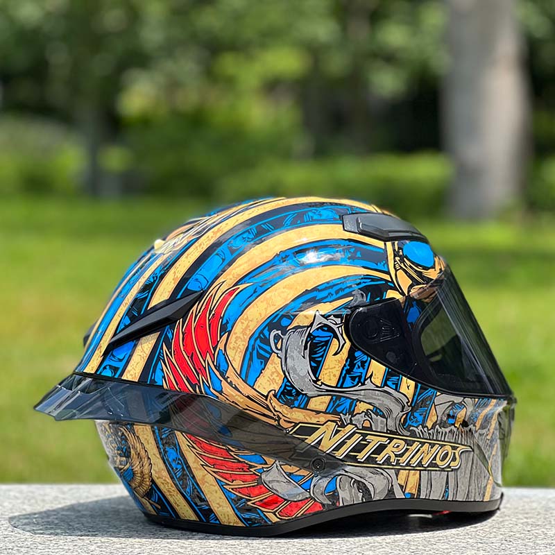Motorcycle Helmet Personalized Snow House Style with Extended Spoiler