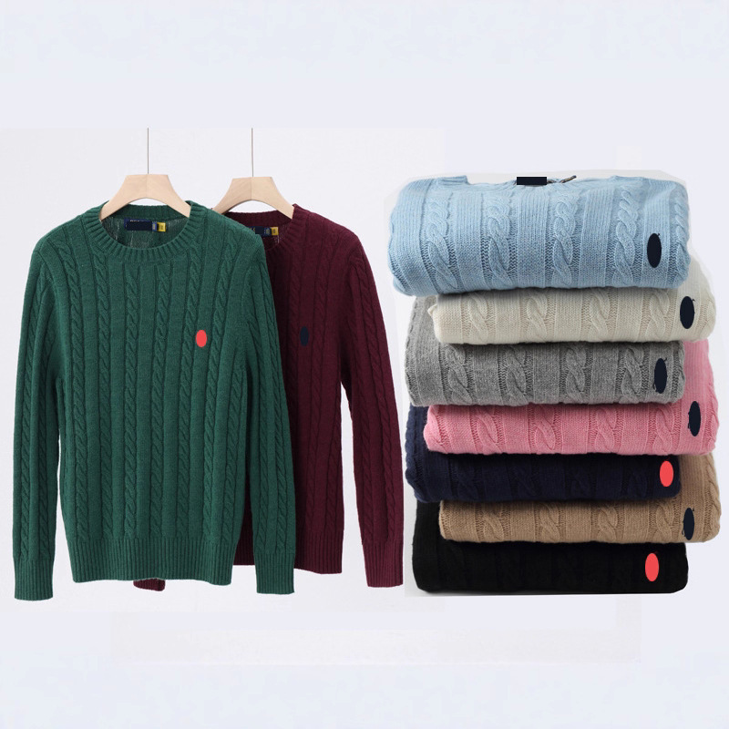 Men's Round Neck Sweater, Autumn and Winter Wear, Small Twist Knit Sweater, Casual Sweater, Thickened Warm Pullover