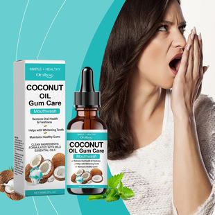 Oralhoe Coconut Oil Mouthwash Herbal Fresh Breath Cleans Stains Daily Care Teeth Care