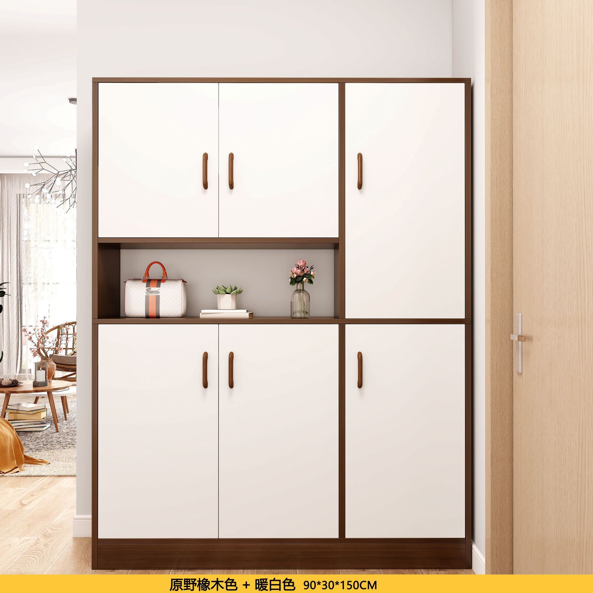 [뉴 6도어 싱글프레임] 와일드오크 컬러 90cm