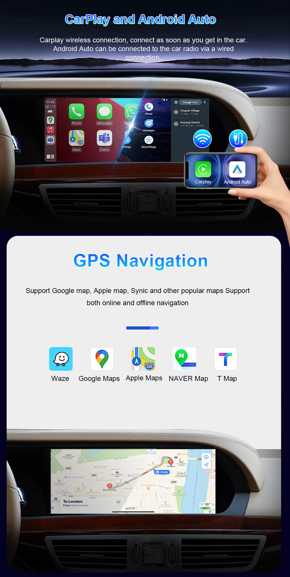 Cross-Border Suitable for Mercedes-Benz S-Class W221 W222 2005-2015 Android Car Multimedia Central Control Navigation