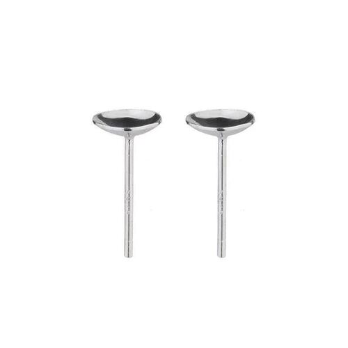 s925 sterling silver accessories material DIY earrings pearl earrings holder with ear pins without holes bead bowl without protruding pins