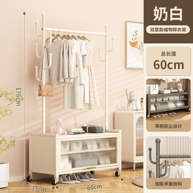 Percha de ropa de piso portable doméstica lujosa ligera móvil con armario de almacenamiento percha de ropa percha de sombrero