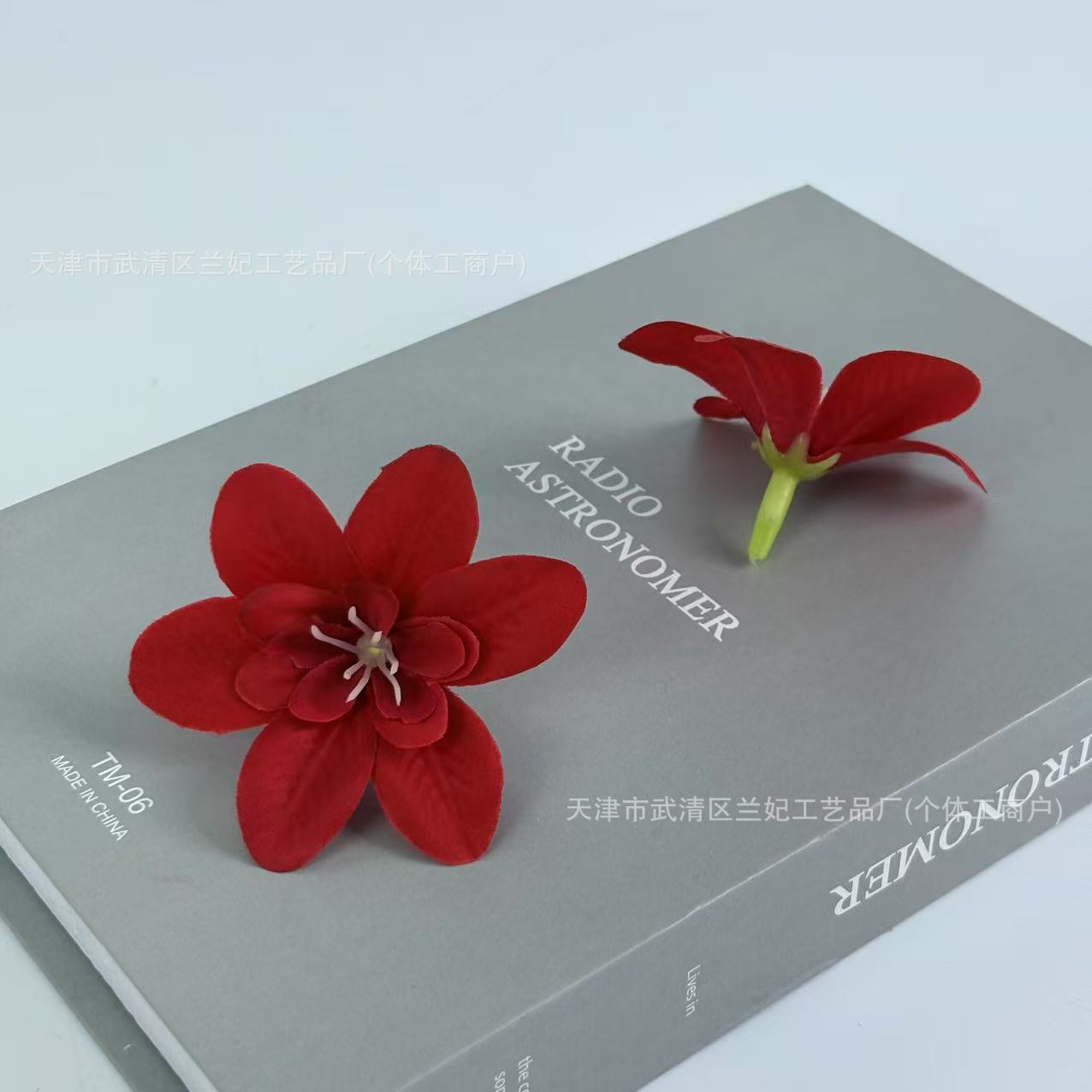 Orquídea de simulación cabeza de comida plato flor de corona de novia flor de pecho flor de muñeca hacer caja de regalo flor de ópera flor de pinza