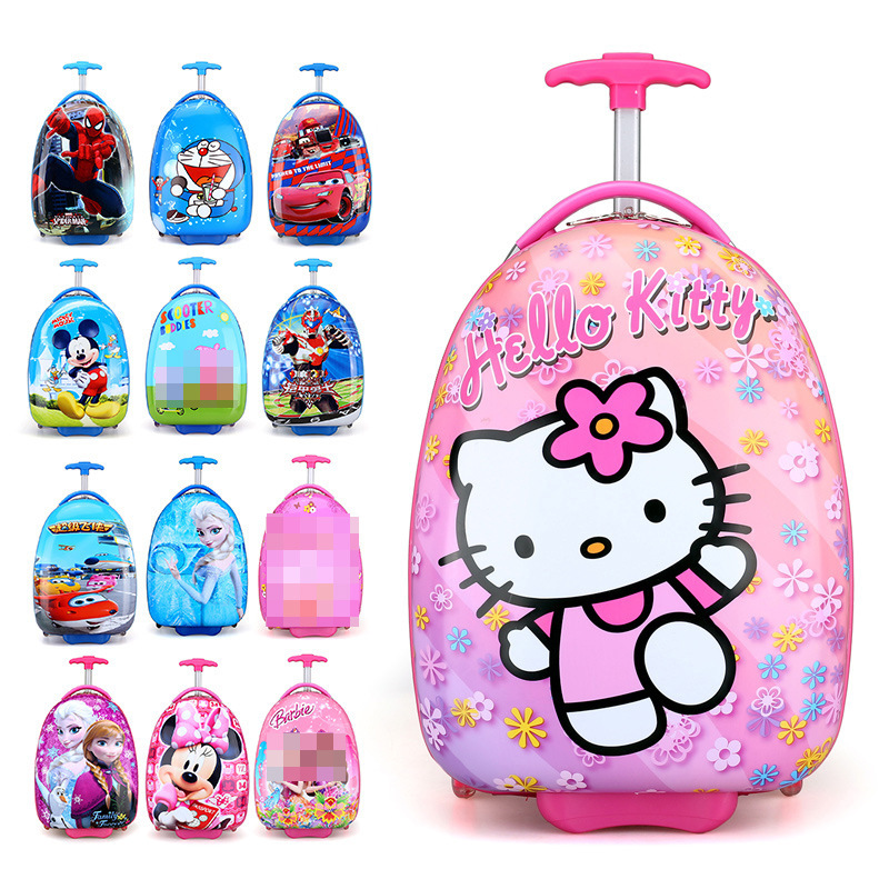 君旭批發兒童拉杆箱蛋殼16寸卡通圖案旅行箱禮品學生行李箱定logo