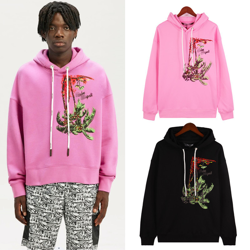 23 Cross-Border European and American Trendy Brand Palm Angels Inverted Palm Tree Embroidery Hooded Sweatshirt Unisex High Street Hoodie Jacket