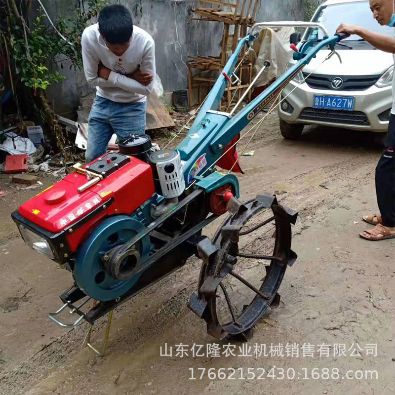 柴油手扶拖拉机 电启动手扶耕地机价格 山地丘陵旋耕机