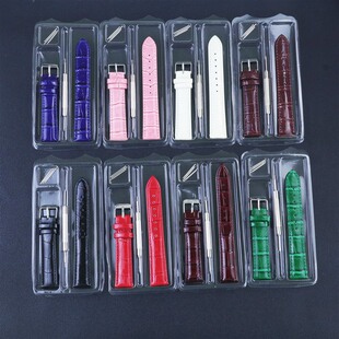 Glossy Bamboo Pattern Genuine Leather Watch Strap Waterproof Watch Strap Boxed 10 12 14 16 18 20 mm Fashion Trendy