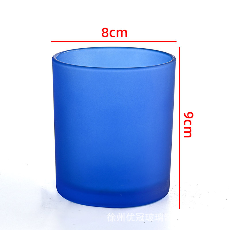 Portavelas de Vidrio Colorido, Frasco Vacío, para Hacer Velas Aromáticas Caseras, Recipiente para Cera de Vela, Portavelas Redondo para Dormitorio, Caja de Regalo