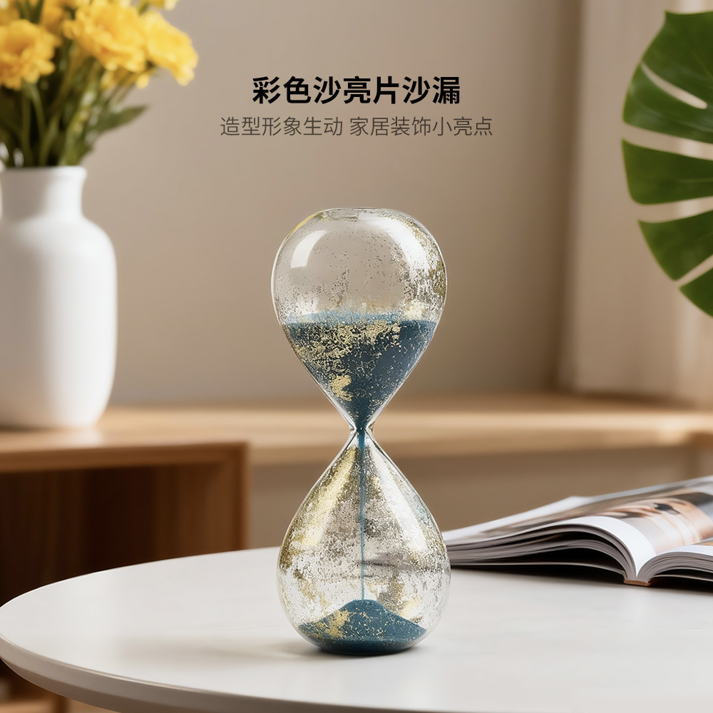 Reloj de Arena Temporizador de Vidrio 30 Minutos Vidrio de Borosilicato Artesanal para Decoración de Escritorio image 4