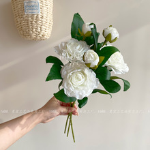 单支仿真花栀子花餐桌客厅卧室家居装饰花束假花拍摄道具摄影道具