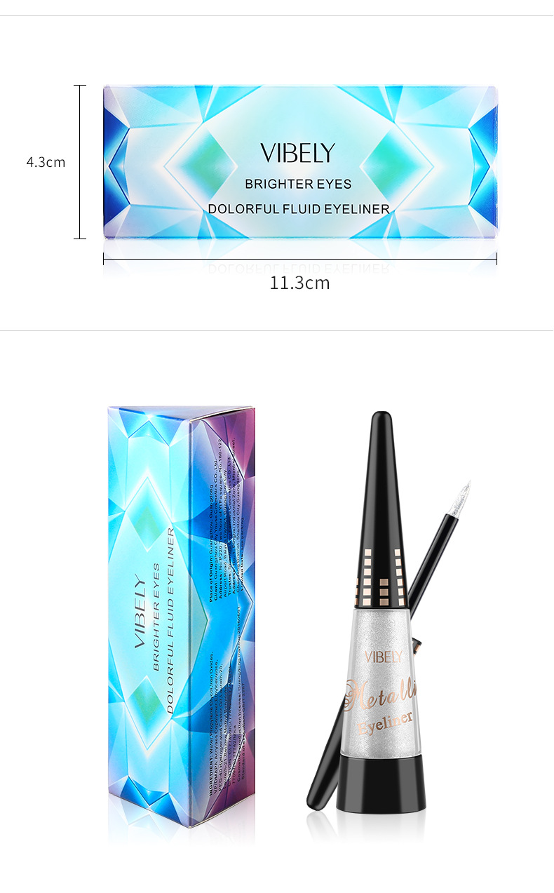 VIBELY export pearlescent colored eyeliner Liquid pen, quick-drying, waterproof, non-smudging liquid ultra-fine eyeliner pen wholesale undefined
