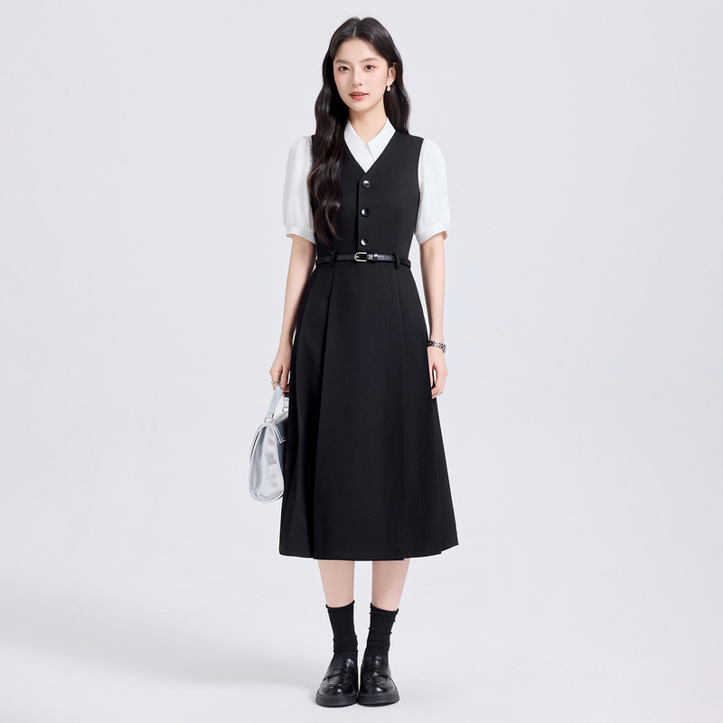 Vest Dress for Women, Formal Occasion, Competition, Teacher Uniform, Interview Outfit, Elegant College-Style Suit Dress Vest Dress for Women, Formal Occasion, Competition, Teacher Uniform, Interview Outfit, Elegant College-Style Suit Dress