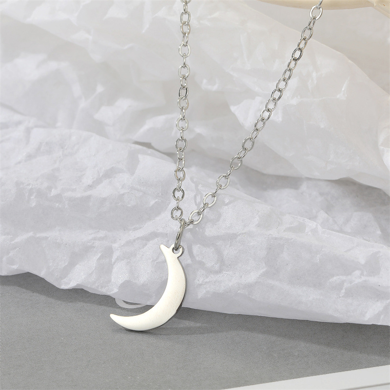 Korea Simple Alloy Hollow Sun Moon Asymmetric Earrings Necklace Wholesale
