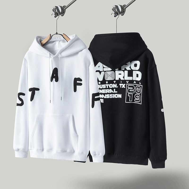 Sweat à capuche unisexe style high street avec lettres brodées_voghion.com