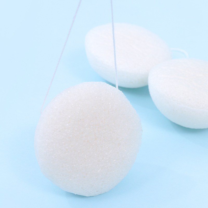 Fábrica personalizada semi-redonda konjac lavado facial bebé super suave no daña la piel lavado esponja de baño al por mayor