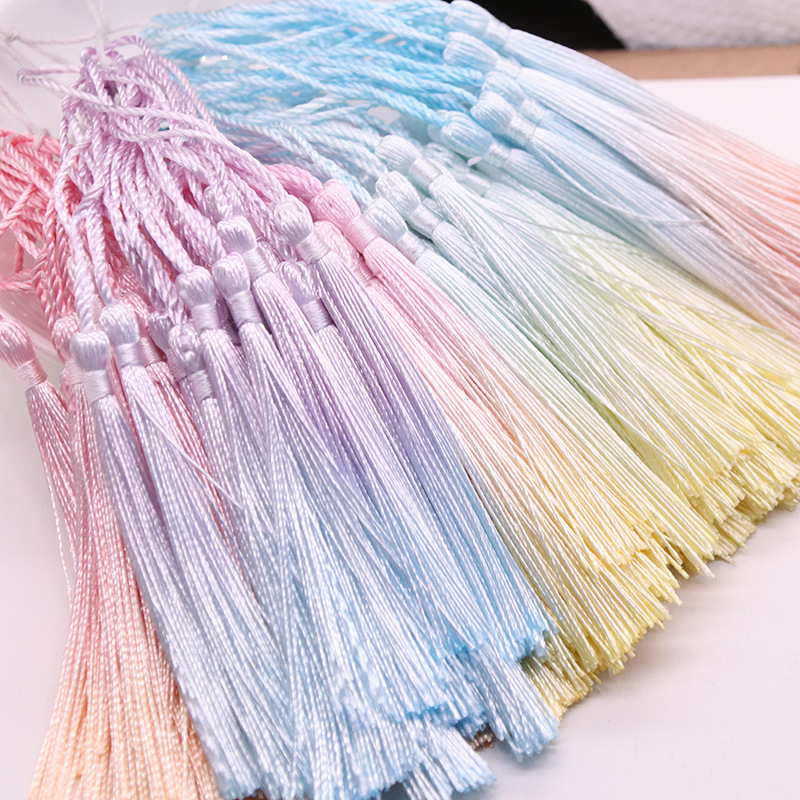 War Industry Ancient Style DIY Jewelry Accessories Hand-Dyed Gradient Small Tassel Material Tassel Vertical Small Bookmark Hanging Pendant