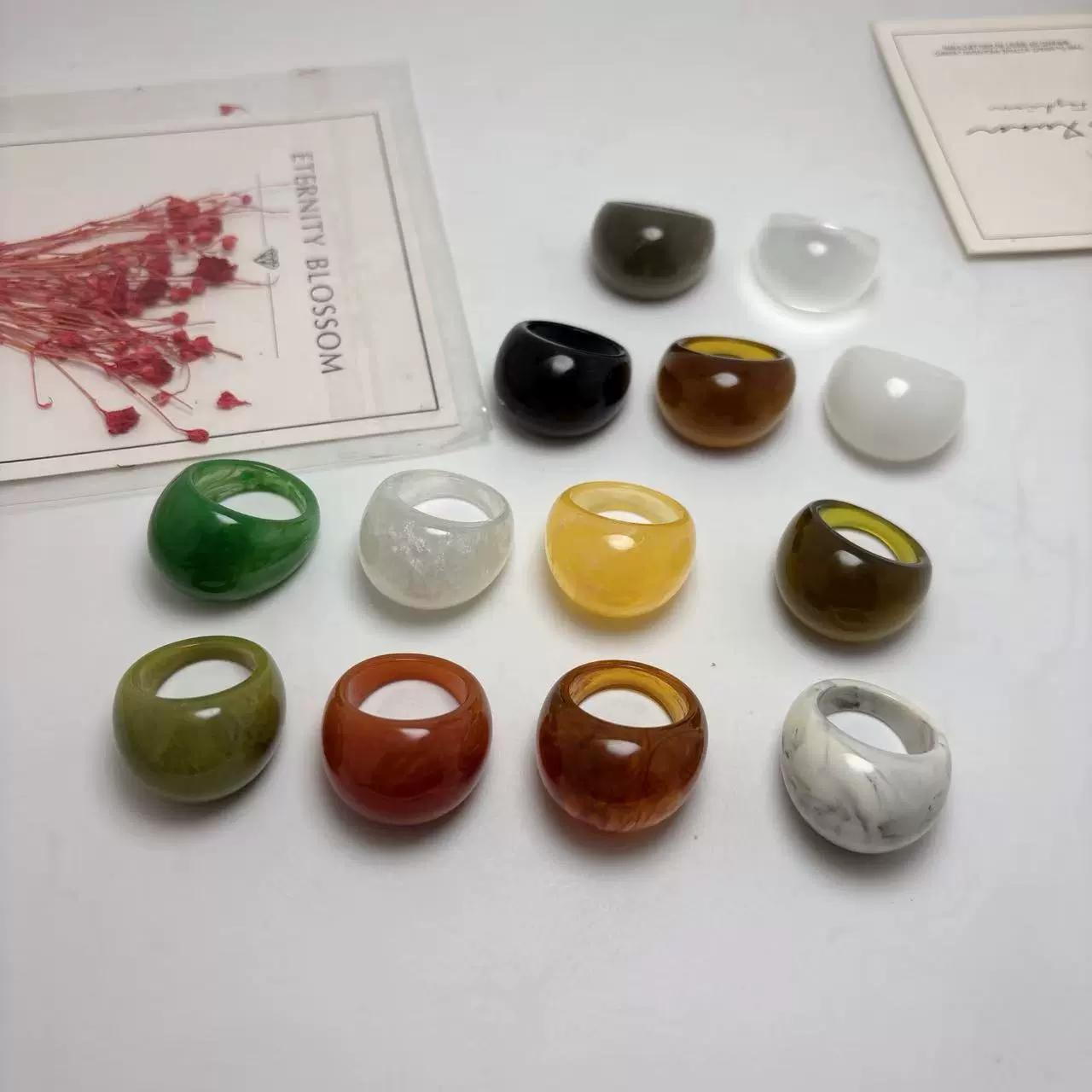 复古戒指女仿玉髓新中式气质指环百搭个性韩国手饰批发厂家销售