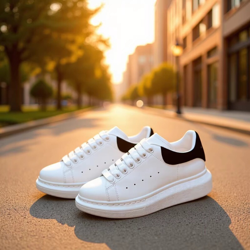 Putian Original Mcqueen White Sneakers, Versatile Cowhide Leather Sneakers for Men and Women, Thick-Soled Platform Shoes, Cross-Border Putian Original Mcqueen White Sneakers, Versatile Cowhide Leather Sneakers for Men and Women, Thick-Soled Platform Shoes, Cross-Border