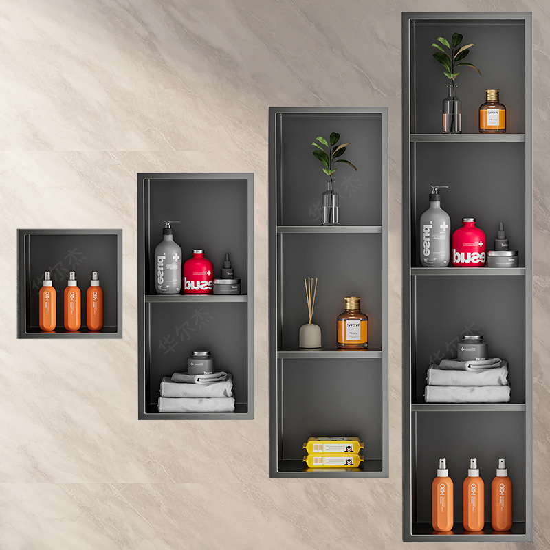 Stainless Steel Niches Bathroom Embedded Wall Internet Celebratory Bathroom Bathroom Metal Shelf Finished TV Wall Cabinet