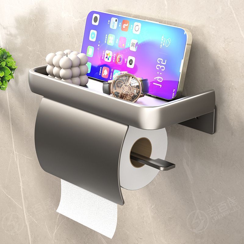 Jbj No-Drill Bathroom Phone Holder, Toilet Paper Holder, Tissue Box, Storage Rack, Tray
