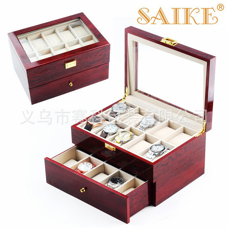 现货批发喷漆手表盒双层喷漆手表盒钢琴漆手表盒20只木手表盒