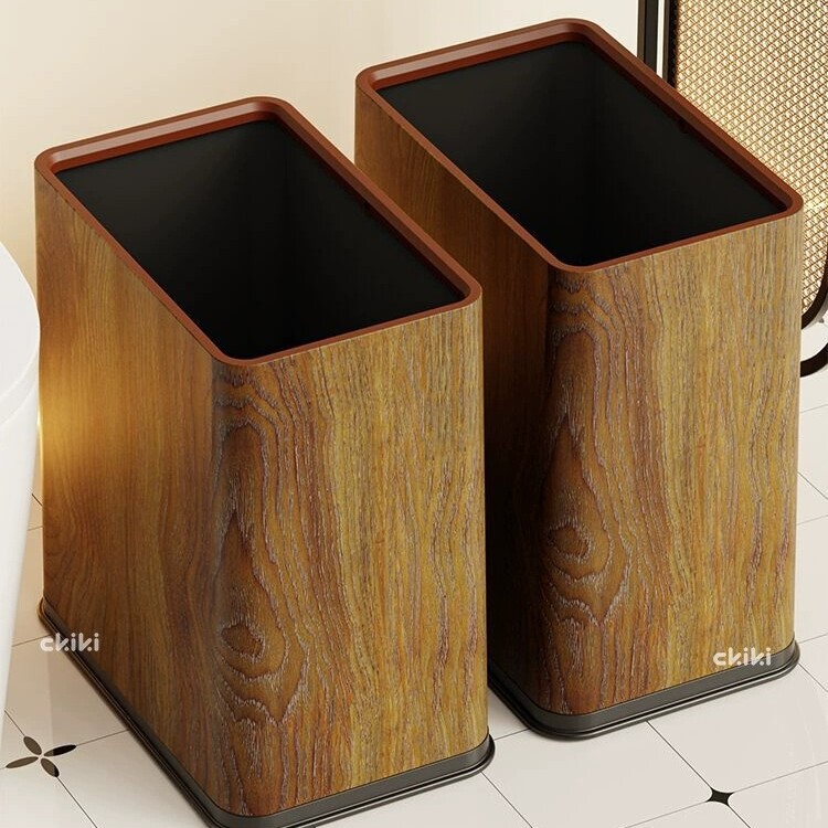 Household Narrow Gap Trash Can with High Aesthetic Appeal, Wood Grain Paper Basket for Kitchen and Bathroom, Specialized Toilet Paper Bin for Narrow Spaces Household Narrow Gap Trash Can with High Aesthetic Appeal, Wood Grain Paper Basket for Kitchen and Bathroom, Specialized Toilet Paper Bin for Narrow Spaces