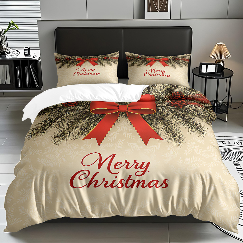 TEMU / JIT impresión digital transfronteriza HD Navidad pro piel suave colcha de cama kit para diseñar venta directa de fábrica