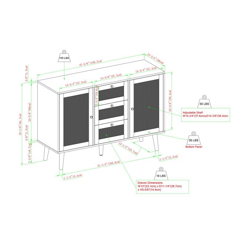 Cocina nórdica gabinete lateral ratán japonés simple té gabinete dormitorio gabinete lateral armario de madera de cerezo creativo