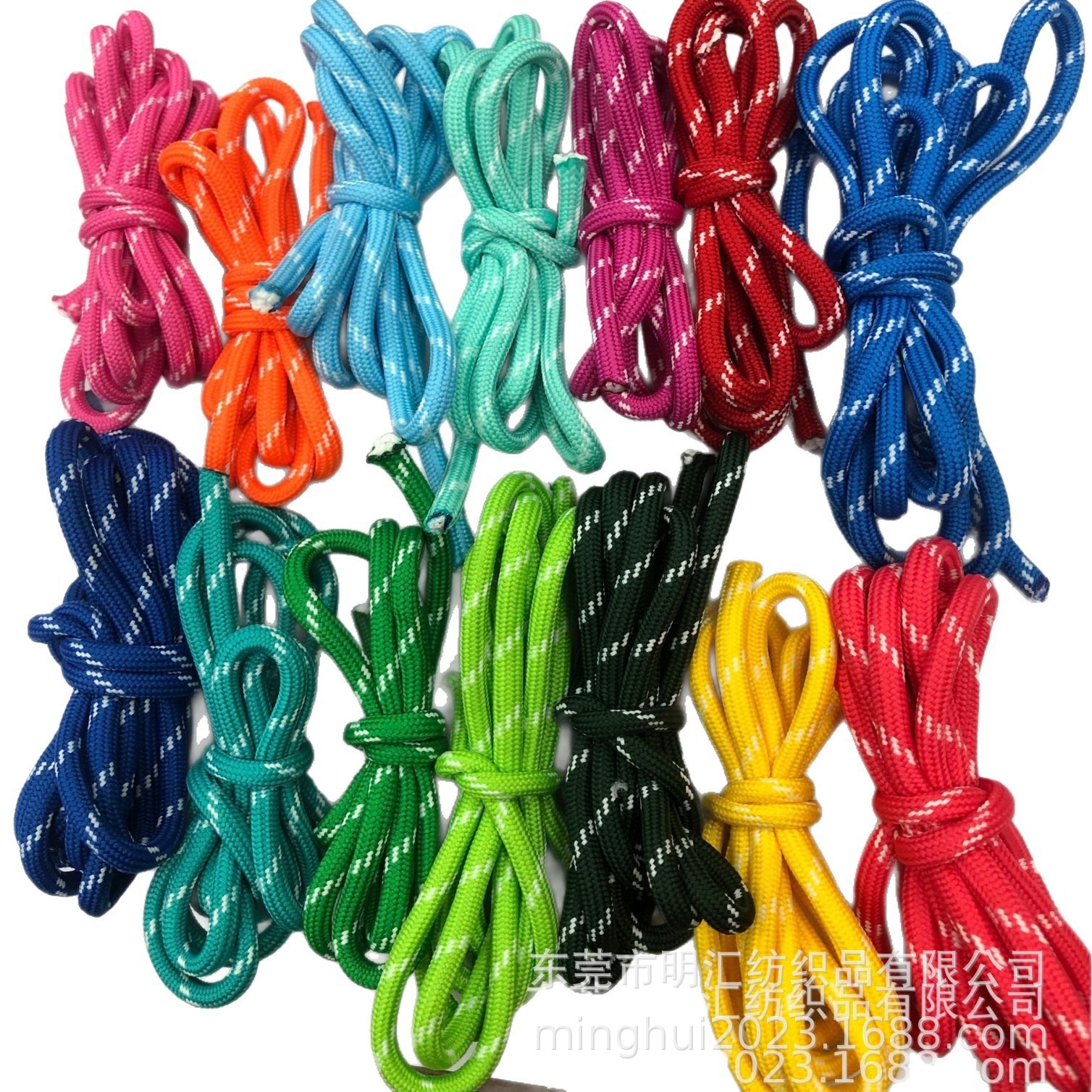 现货5MM彩色白色跳点涤纶多功能挂绳编织圆形裤腰帽鞋帽绳带