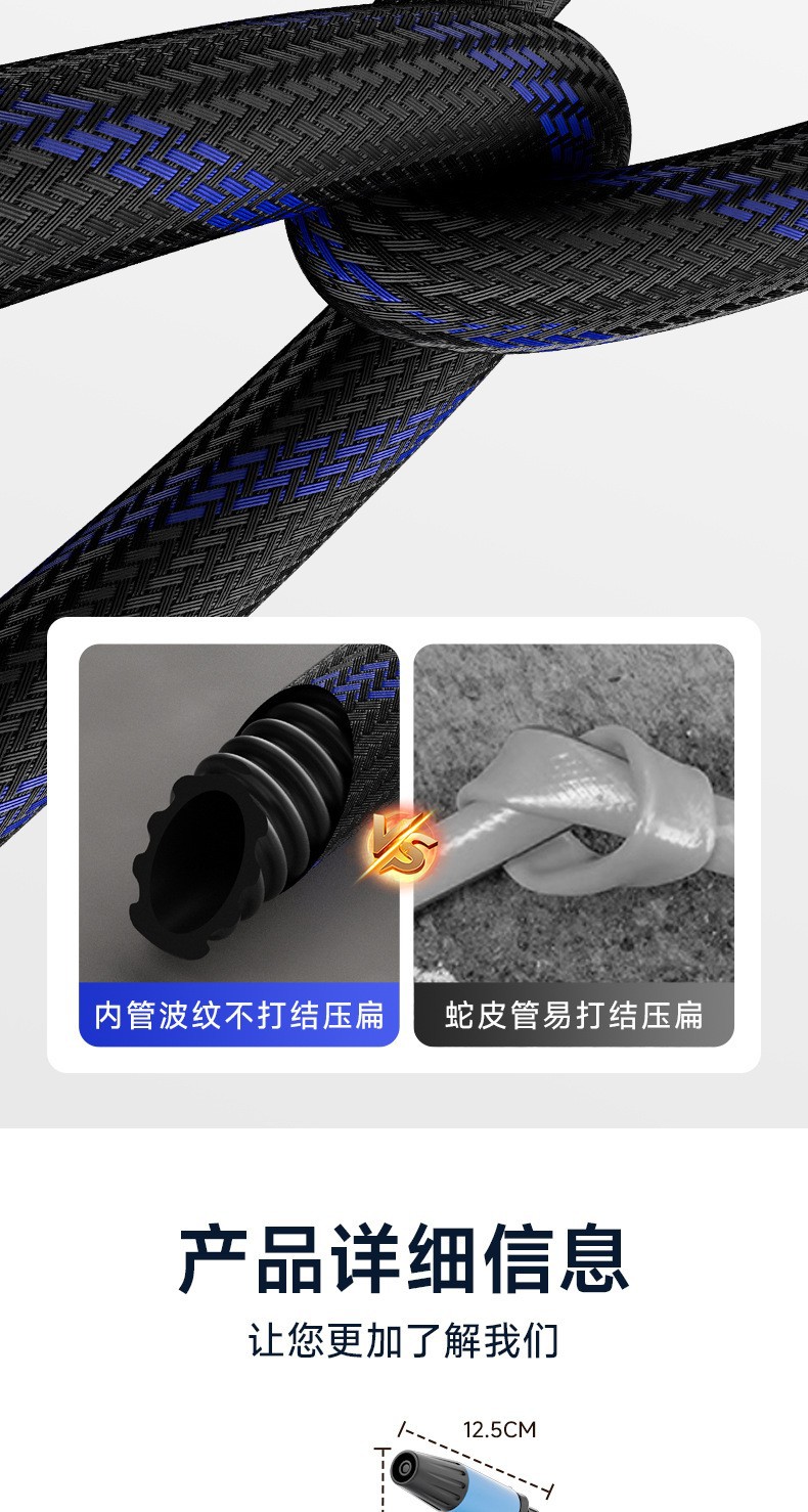 Car wash high-pressure water gun hose set for garden cleaning and watering flowers, multifunctional powerful spray gun with automatic storage