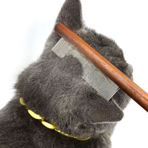 Pet comb with dense teeth for cats and dogs, floating hair removal, solid wood comb, pet grooming and beauty professional flea comb