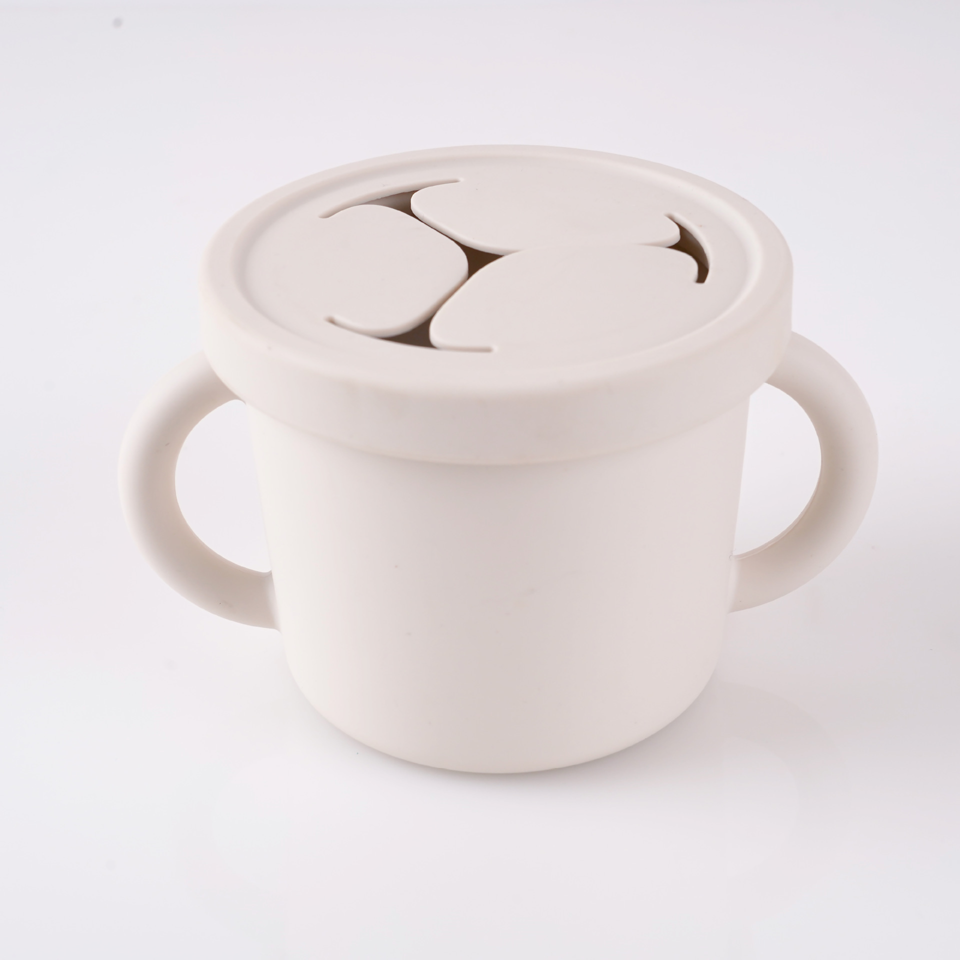 Amazon venta caliente taza para bebé taza de silicona para aprender a beber taza de bocadillos taza de pajita de aislamiento térmico para bebé taza de bocadillos a prueba de escaldaduras para bebé