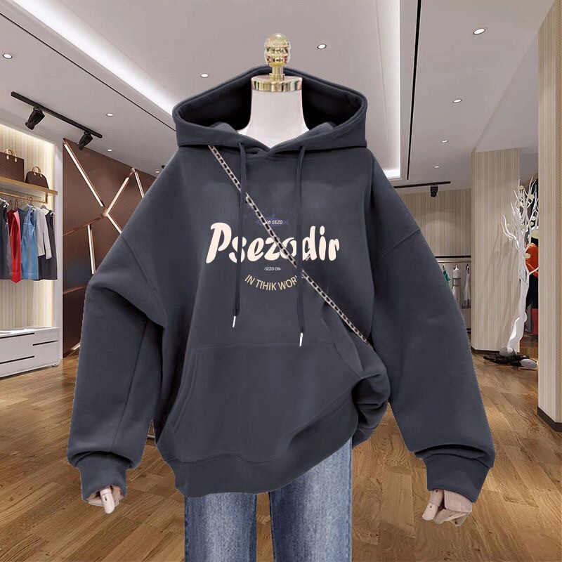 New Heavy Silver Fox Velvet Maillard Style Vintage Printed Hooded Sweat Autumn and Winter Thickened Fashionable Stylish Top New Heavy Silver Fox Velvet Maillard Style Vintage Printed Hooded Sweat Autumn and Winter Thickened Fashionable Stylish Top