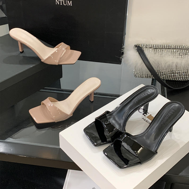 6022-5 Pantofole estive da donna squisite e alla moda, sandali eleganti e casual con tacco sottile e punta aperta._voghion.com
