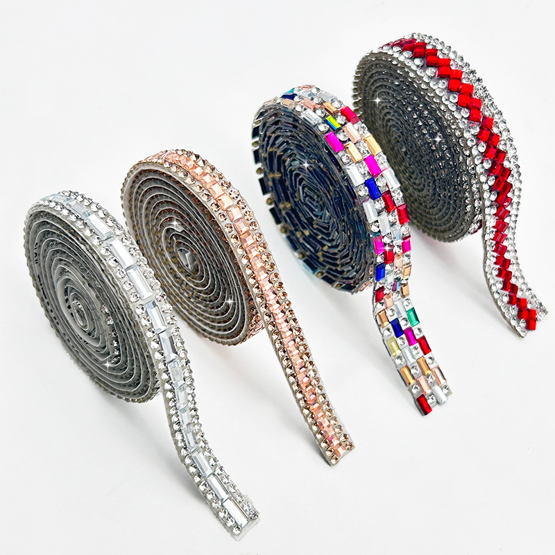 Tiras de diamantes de imitación autoadhesivas listas para usar para manualidades, tiras de diamantes de imitación con adhesivo, accesorios de ropa, pegatinas de diamantes de imitación