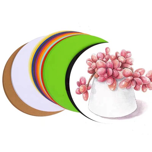 Colored cardboard round painting handmade sketch paper children's art colored lead drawing paper 250g hard thick paper wholesale