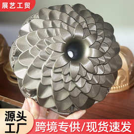 加厚铝压铸蛋糕模玫瑰心形花冠南瓜旋风铸铝中空双面不粘烤盘模具