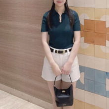 S家优雅气质高端女装2025夏季新款优雅风Polo领毛衣针织衫T恤上衣
