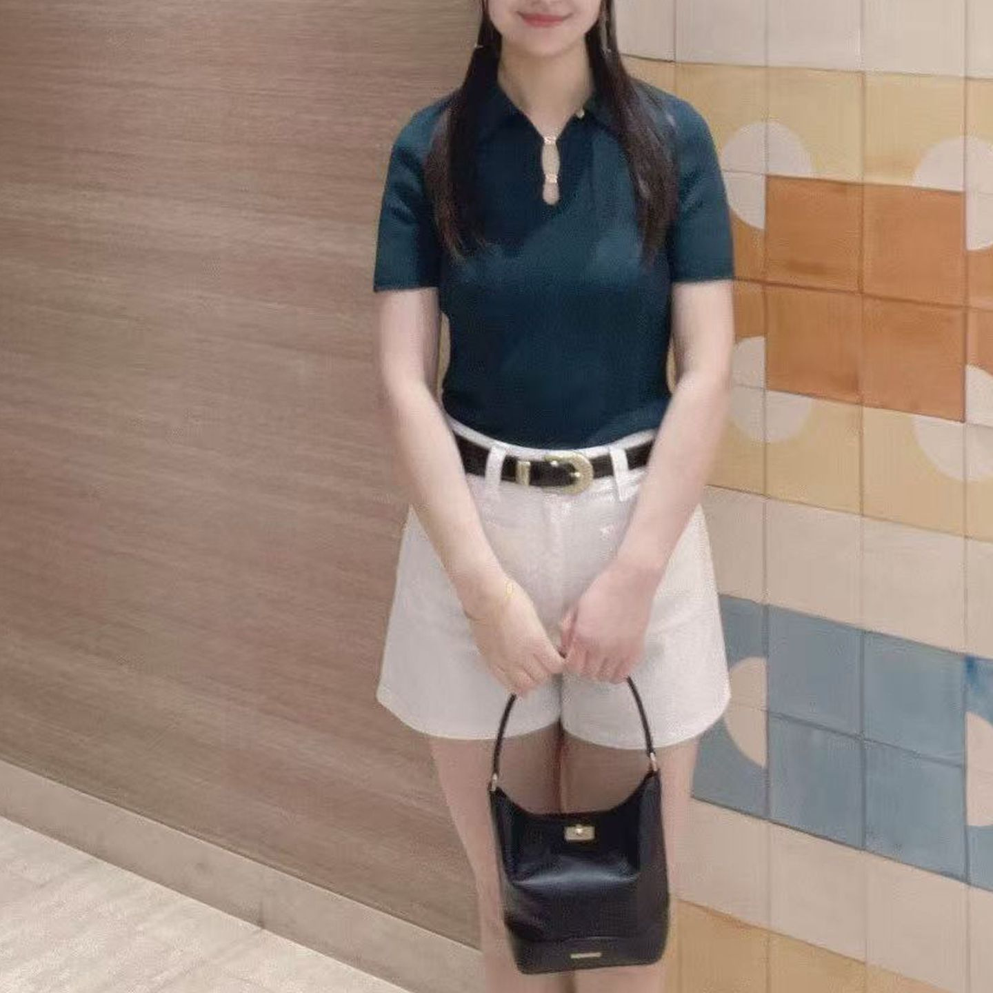 S家优雅气质高端女装2025夏季新款优雅风Polo领毛衣针织衫T恤上衣