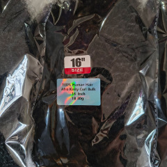 16インチの本物の髪蓬蓬蓬糸雷鬼のお下げの補助材料のかつらAfro Kinky Bulk Hair