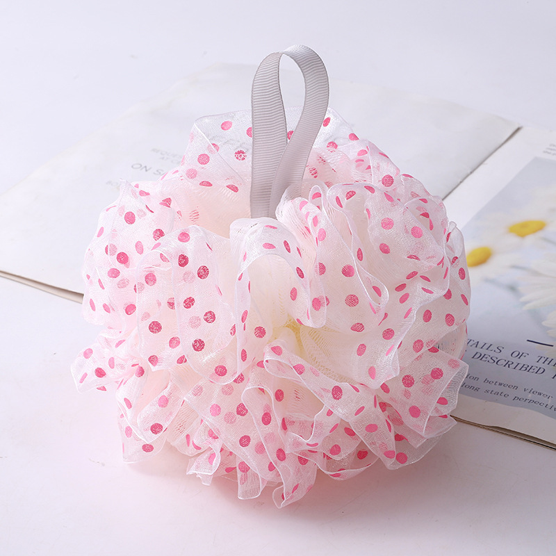 波点浴花卸売り入浴柔らかい背中がかわいい少女の大サイズは発泡しない入浴柔らかい泡浴球|undefined