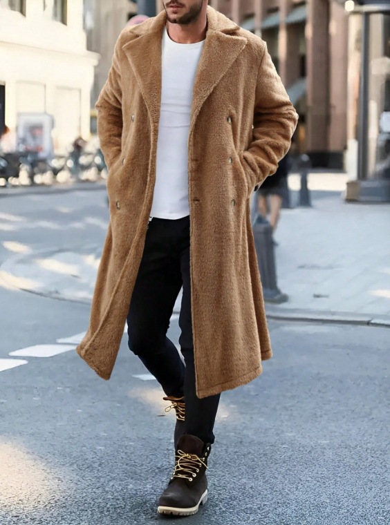 Chaquetas de Lana para Hombre, Otoño-Invierno 2025, Estilo Europeo y Americano, Abrigos de Lana, Chaquetas Peludas, Amazon Temu