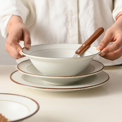 日本进口美浓烧树森系列陶瓷餐具家用米饭碗日式简约餐盘草帽盘