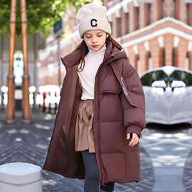 儿童羽绒服女童中长款2025新款冬季洋气中大童女孩童装加厚外套棉